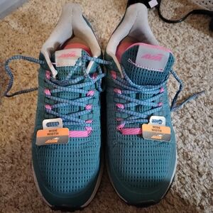 Avia Teal and Pink Wide-Width Running Sneakers